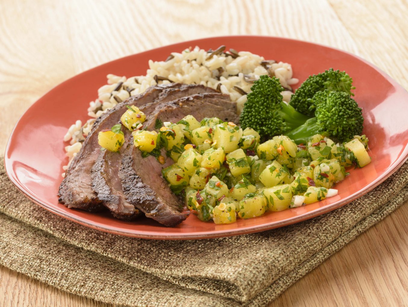 Roasted Pineapple Chimichurri  With Grilled Flank Steak
