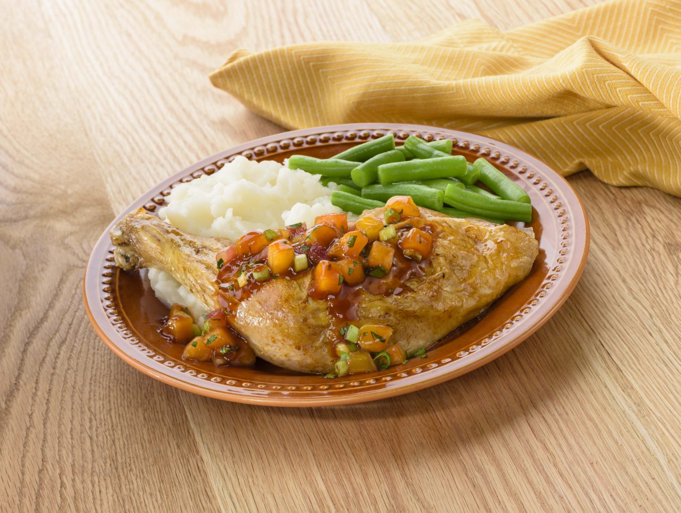 Tequila Peach Relish With Roasted Chicken